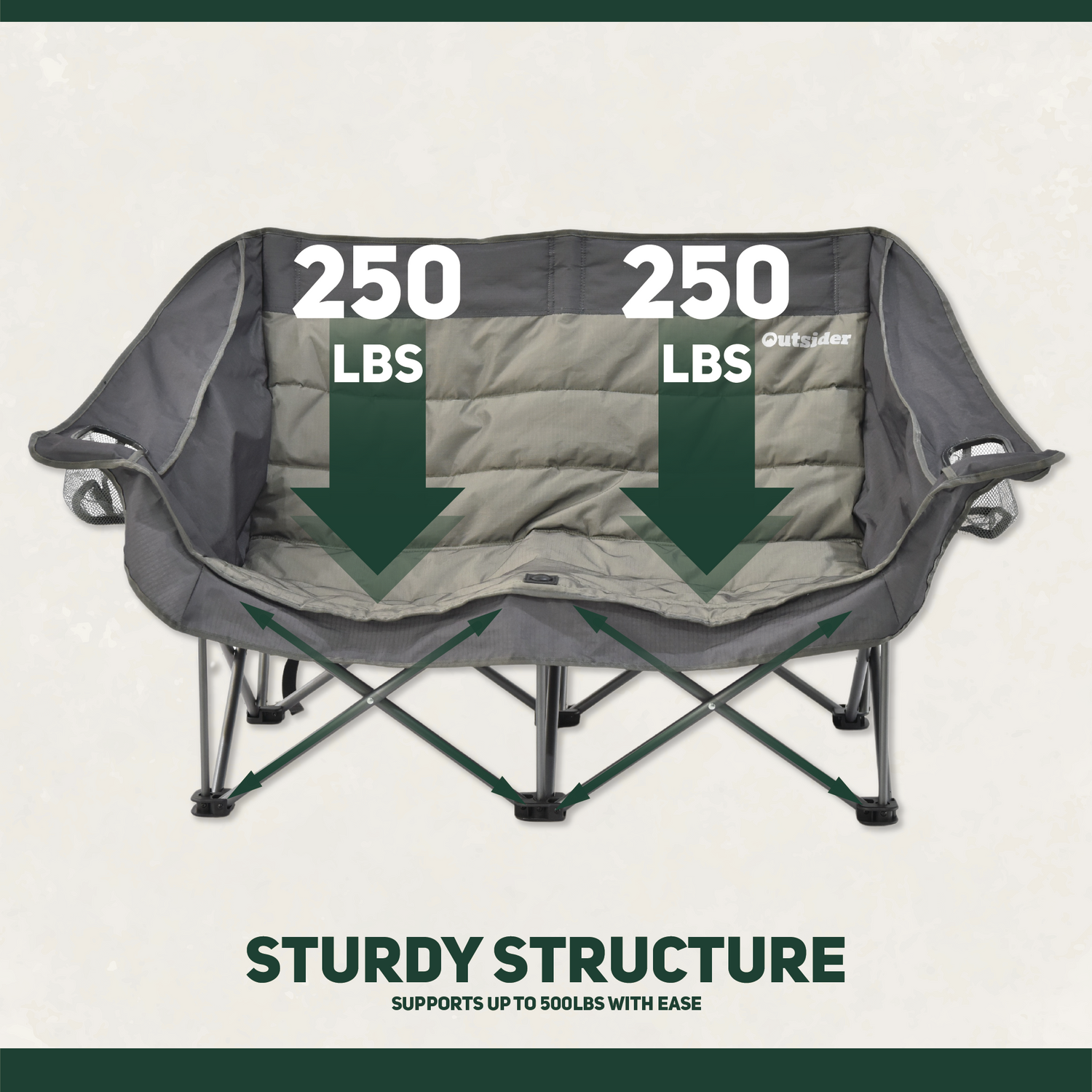 Padded Lounge Camp Loveseat