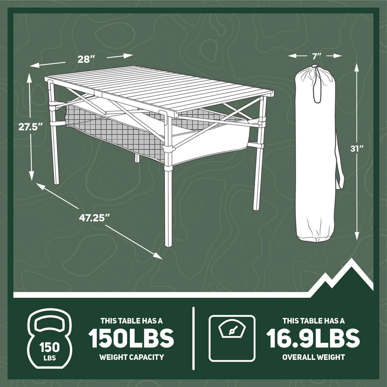 Roll Top Aluminum Camp Table